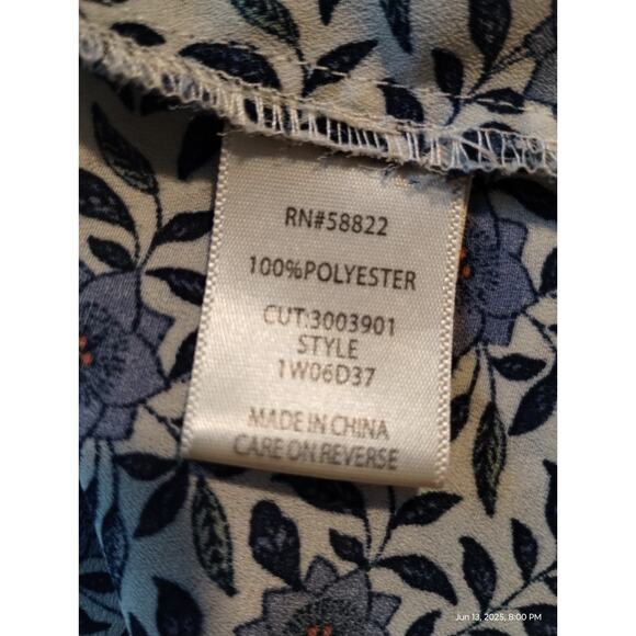 Max Studio Womens 2X Boho Flowy Peasant Floral Top Smocked Balloon Sleeve Flowy - Picture 10 of 11